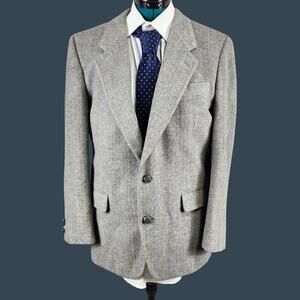 Mens Gray With Slight Stripes Wool Blazer R44 Sams Akron Ohio
